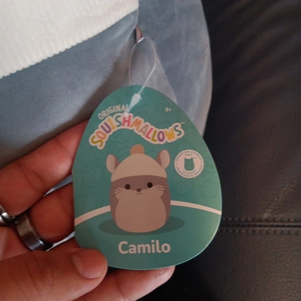 Squishmallows 16 Inch Camilo The Grey Chinchilla With Beanie - Picture 3 of 6